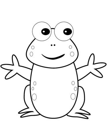 Happy Cartoon Frog Coloring Page